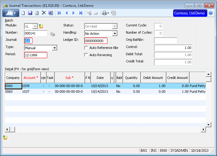 Netsuite Journal Entry Import Template