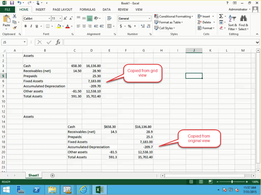 Management Reporter Reports in Excel